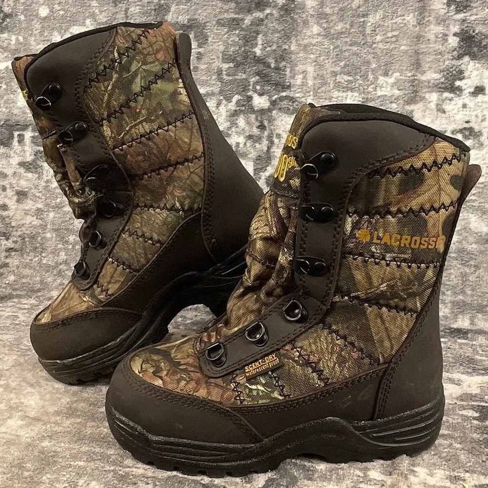 LaCrosse Silencer 800G Insulated Hunting Boots Youth‎ Size 1 Camo Waterproof